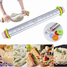 Rouleau à pâtisserie - Rouleau à pâtisserie avec 4 disques réglables Rouleau à pâtisserie amovible de