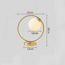 (F-Dia 12 sfere Bianco freddo Spina USA) Lampada da tavolo con sfera in vetro e anello in ottone nordico