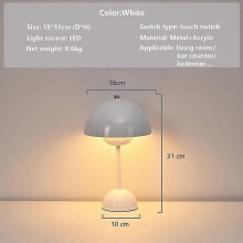 Lampada da tavolo ricaricabile creativa nordica con bocciolo di fiore in ferro, interruttore touch,