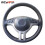 (Black Thread)WCaRFun DIY Customized Name Hand-Stitched Black Artificial Leather Car Steering Wheel 1