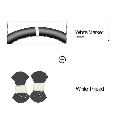 (white marker)Bioeon Black PU Artificial Leather Steering Wheel Cover Braid for M5 E39 M3 E36 E38 E31