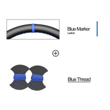 (blauwe marker)Bioeon Zwarte PU Kunstlederen Stuurhoes Gevlochten voor M5 E39 M3 E36 E38 E31