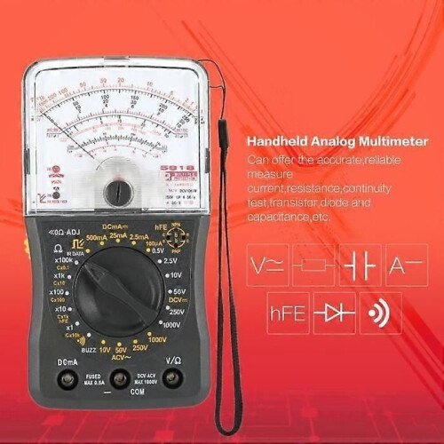 Mini draagbare analoge multimeter AC - DC voltmeter ampèremeter ohm zekering - diodetester