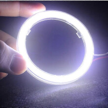 (80mmVit)TPTOB 1 Par COB Angel Eyes Light Halo Ring Lampa Bil Dagsljus DRL Dimljus