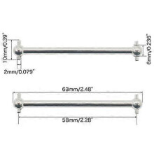 (Silver (63mm ))RC Metal Dogbone Drive Shaft 61/63/70/77/84/87/89.5mm For 1/10 HSP 94101 94102 94103