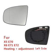 (Vänster)Backspegel Sidospegel Glas uppvärmd + justering för BMW X5 E70 2007-2013 X6 E71 E72 2008-2014