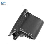 (witte lijn) Autostuurwiel lederen hoes voor Mitsubishi Lancer X 10 2007-2015 Outlander 2006-2013