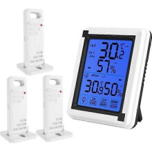 Inomhus termometer och hygrometer för utomhusbruk, trådlös digital termometer fuktighetsmätare, / omkopplingsbar,