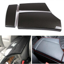 Car-styling Carbon Fiber Texture Center Control Armstöd Box Cover Trim För BMW 5-serie E60 2004 2005