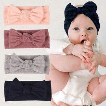 Set med 4 Baby Girl Pannband Elastiska Hår Hoops Baby Pannband 0 till 3 år gamla - AMOUNE - 4 färger