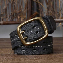 Cinturón cruzado vintage negro de 100 cm y 38 cm de ancho para hombre, 100 % piel de vacuno.