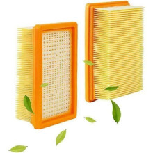 Pack of 2 Replacement Filters for Krcher WD4 WD5 WD6 MV4 MV5 MV6 Vacuum Cleaner Pleated Flat