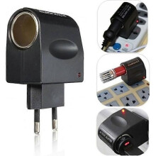 TEMPSA EU Plug LED Power AC 220V to DC 12V Car Cigarette Lighter Charger Adapter