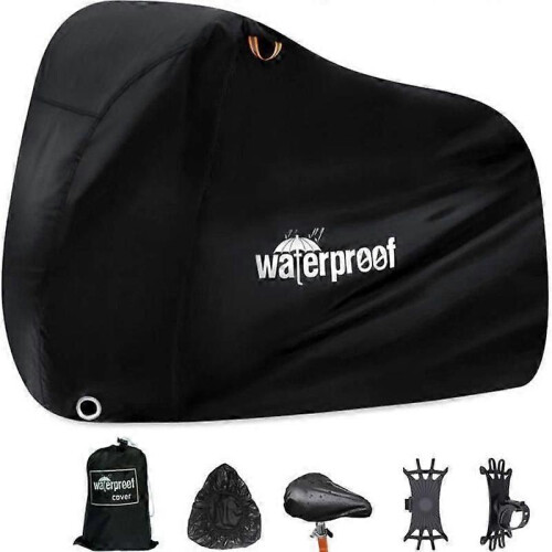 Housse de vélo - Robuste - 210T - Imperméable - Protection UV - Noir