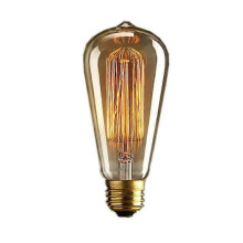 Ampoule Edison à filament de tungstène ST64-E27 220 V 40 W Blanc Rétro