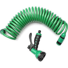 Tubo flessibile estensibile per irrigazione 75 m - NEFU - 7 tipi di spruzzo - Verde - EVA