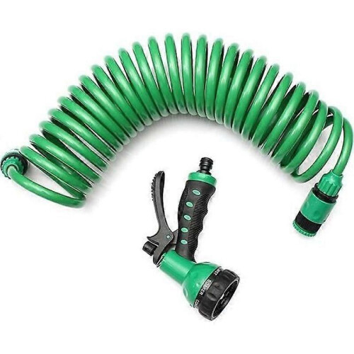 Uitbreidbare waterslang 75m - NEFU - 7 sproeipatronen - Groen - EVA