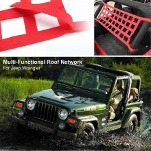 (Orange) Filet de rangement multifonction pour toit de voiture, accessoire pour coffre arrière