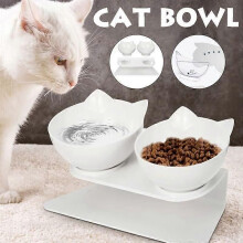 Gamelle double antidérapante pour chat et chien - Distributeur d'eau et nourriture - Diamètre 13 cm