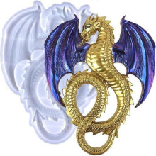Silikonform Flying Dragon Silikonform Epoxihartsformar 3D Realistiska djur Stora formar djurharts