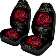 (Flower0)Coprisedili anteriori per auto Goth Rose, set da 2, per donna e uomo, accessori decorativi