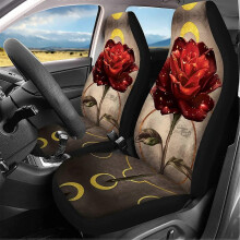 (Flower5) Coprisedili anteriori per auto Goth Rose, set da 2 per donna e uomo, accessori decorativi