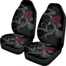 (Flower2) Coprisedili anteriori per auto Goth Rose, set da 2 per donna e uomo, accessori decorativi
