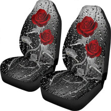 (Flower9) Coprisedili anteriori per auto Goth Rose, set da 2 per donna e uomo, accessori decorativi