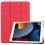 Shockproof iPad 9 2021 Case - iPad 8 2020 Case - Tablet Case with Tri-fold Stand - Red 1