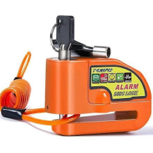 Tchipie Disc Lock Motorcycle Anti-Theft Alarm Scooter Disc Lock Bicycle Anti-Theft Alarm--Orange Padlock