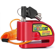 Tchipie Motorcycle Alarm Disc Block Anti-theft Motorcycle Scooter Padlock Motorcycle Scooter Bike 110dB