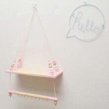 Hangende wandplank - TEMPSA - Roze - Hout - 40cm x 15cm x 65cm
