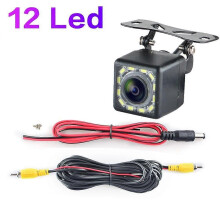 (12LED12V) Caméra de recul pour voiture 170 degrés LED HD Fisheyes 1080P Caméra de recul en option Vision