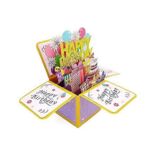Tarjeta de felicitación de cumpleaños tridimensional, tarjeta de felicitación de cumpleaños hueca, tarjeta
