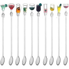 Agitateurs à boissons colorés ROCK 23 cm, bâtonnets à cocktail, 10 cuillères à mélanger