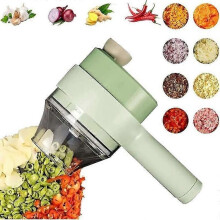 Set di tagliaverdure elettrico portatile 4 in 1, robot da cucina senza fili per carne, aglio, peperoncino,