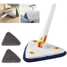 360 graden roterende, verstelbare reinigingsmop, telescopische driehoekige mop met automatische watercompressie,