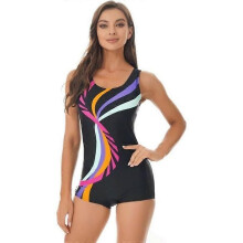 Traje de baño negro para mujer - YONGHS-FR - Espalda abierta - Almohadillas extraíbles