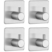 Paket med 4 3M självhäftande handdukskrokar Badrum Kök Väggkrok i rostfritt stål - 45X45X29mm