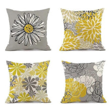 Tyynynpäällinen - Pellava - 4 kpl setti - Harmaa - Neliö - Boho-kuvio - 45x45cm