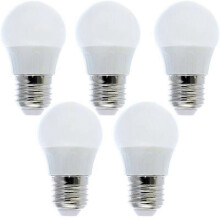 Ampoules LED E27 5 W blanc froid - Lot de 5 - Forme sphérique - Puissance équivalente 40 W - Classe