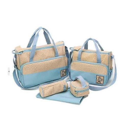 Ensemble de 5 sacs à langer pour maman et bébé - Bleu clair