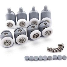 8x Adjustable Roller Dual Roller Caster Wheel Shower Door Bathroom 23mm
