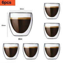Set di 6 tazzine da caffè espresso in vetro per caffè espresso - 80 mlSet di tazzine da caffè Tazzina