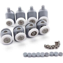 16st Justerbar Roller Dual Roller Caster Wheel Duschdörr Badrum 23mm2x8st