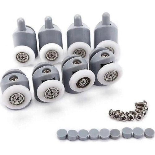16st Justerbar Roller Dual Roller Caster Wheel Duschdörr Badrum 23mm2x8st