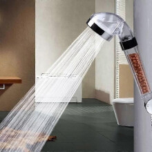 Pommeau de douche spa - Multifonction Tourmaline Germanium - Économie d'eau - Adoucit la peau et les