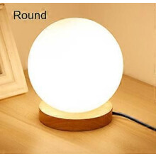 (RotondoBianco caldoSpina USA)Lampada da tavolo in vetro semplice e moderna per soggiorno, studio, decorazione,
