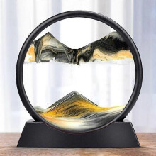 Reloj de arena 3D redondo con diseño de arena movediza para dormitorio, sala de estar, hogar, oficina,