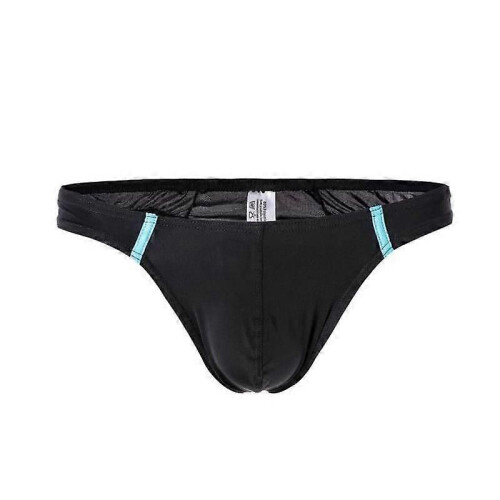 Is Silk Patchwork Babydoll Elegant Black Tanga String för män